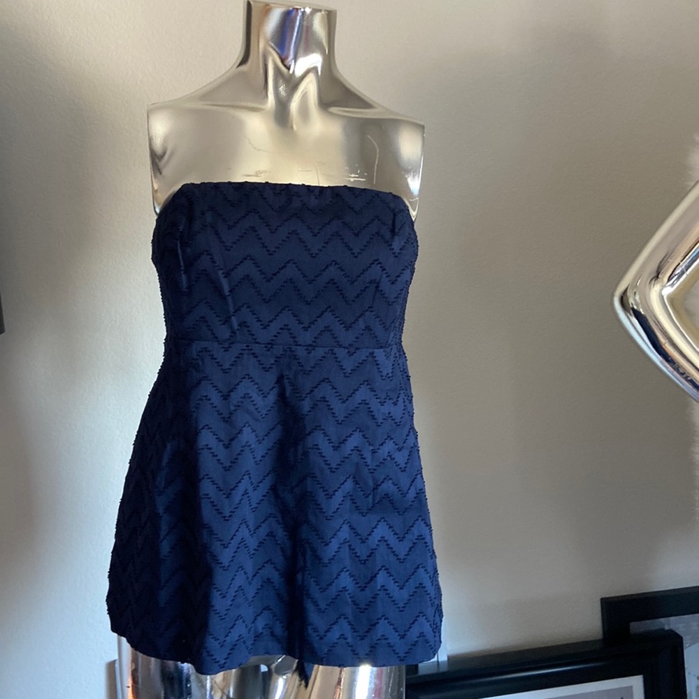 Vineyard Vines Chevron Jacquard Strapless Top